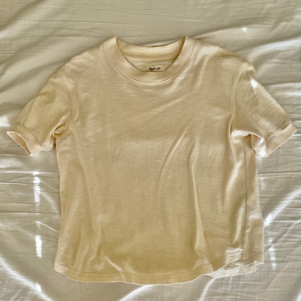Madewell cream white tshirt xxs